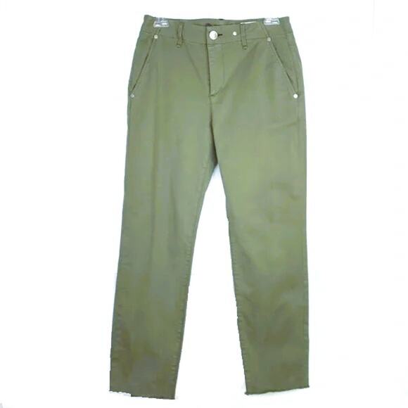 RAG & BONE Buckley Crop Chinos Olive Green Raw Hem ~ Women's Size 26 - Picture 3 of 8